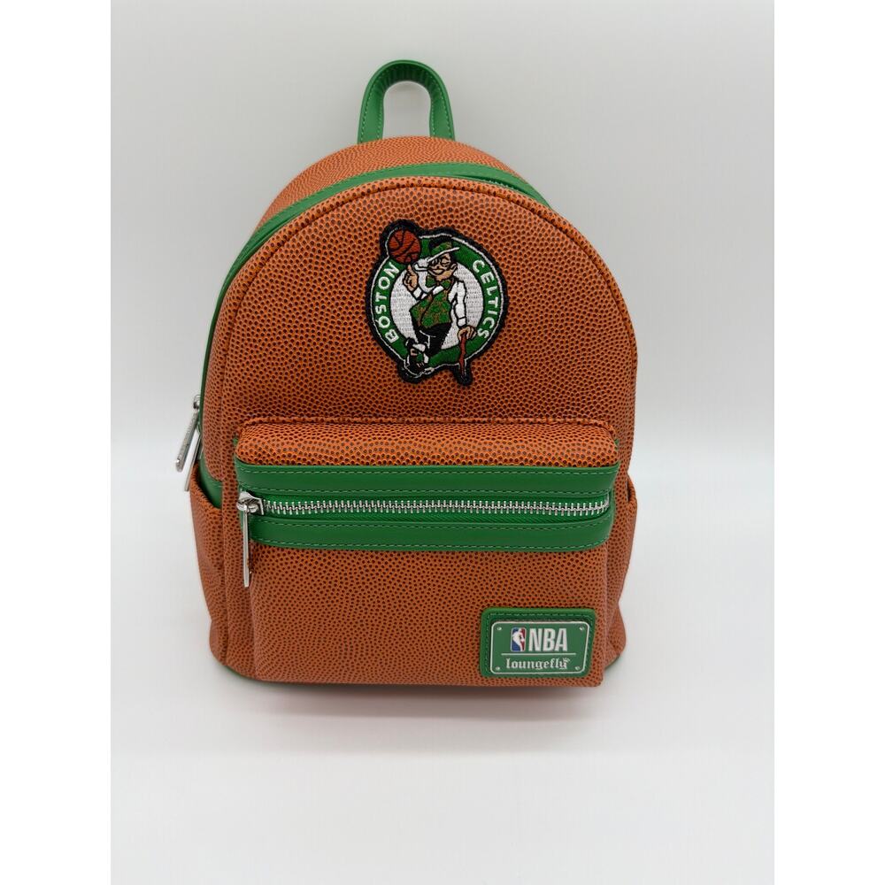 Loungefly NBA Boston Celtics Logo Mini Backpack Basketball Pebble Leather NWT